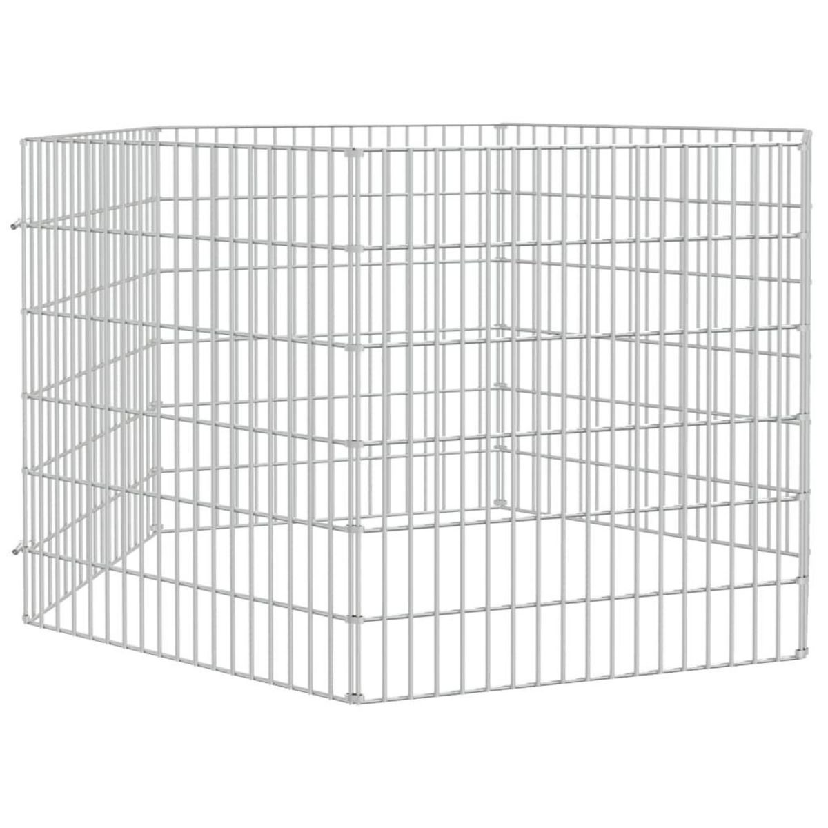 VIDAXL Enclos pour animaux en liberte 6 panneaux 54x60cm fer galvanise