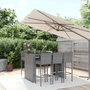 Voir la diapositive 1 : VIDAXL Ensemble de bar de jardin 7 pcs avec coussins gris poly rotin
