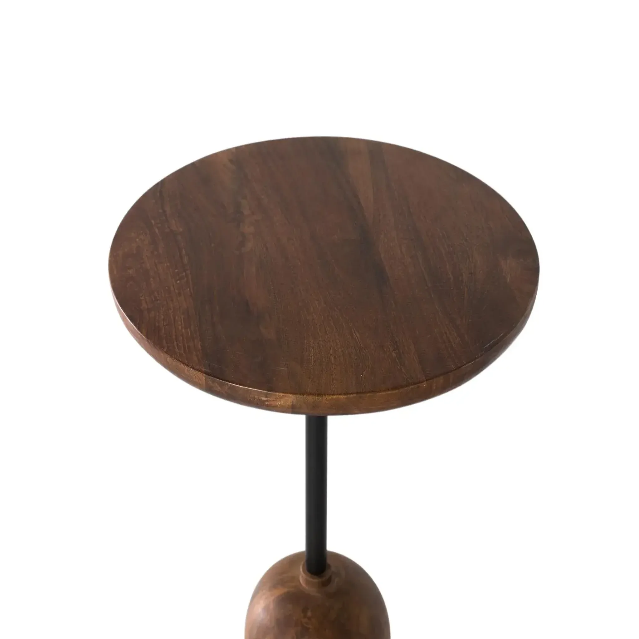 Voir la diapositive 3 : GINER Y COLOMER SL Table d'appoint en bois de manguier 45 cm style rustique moderne