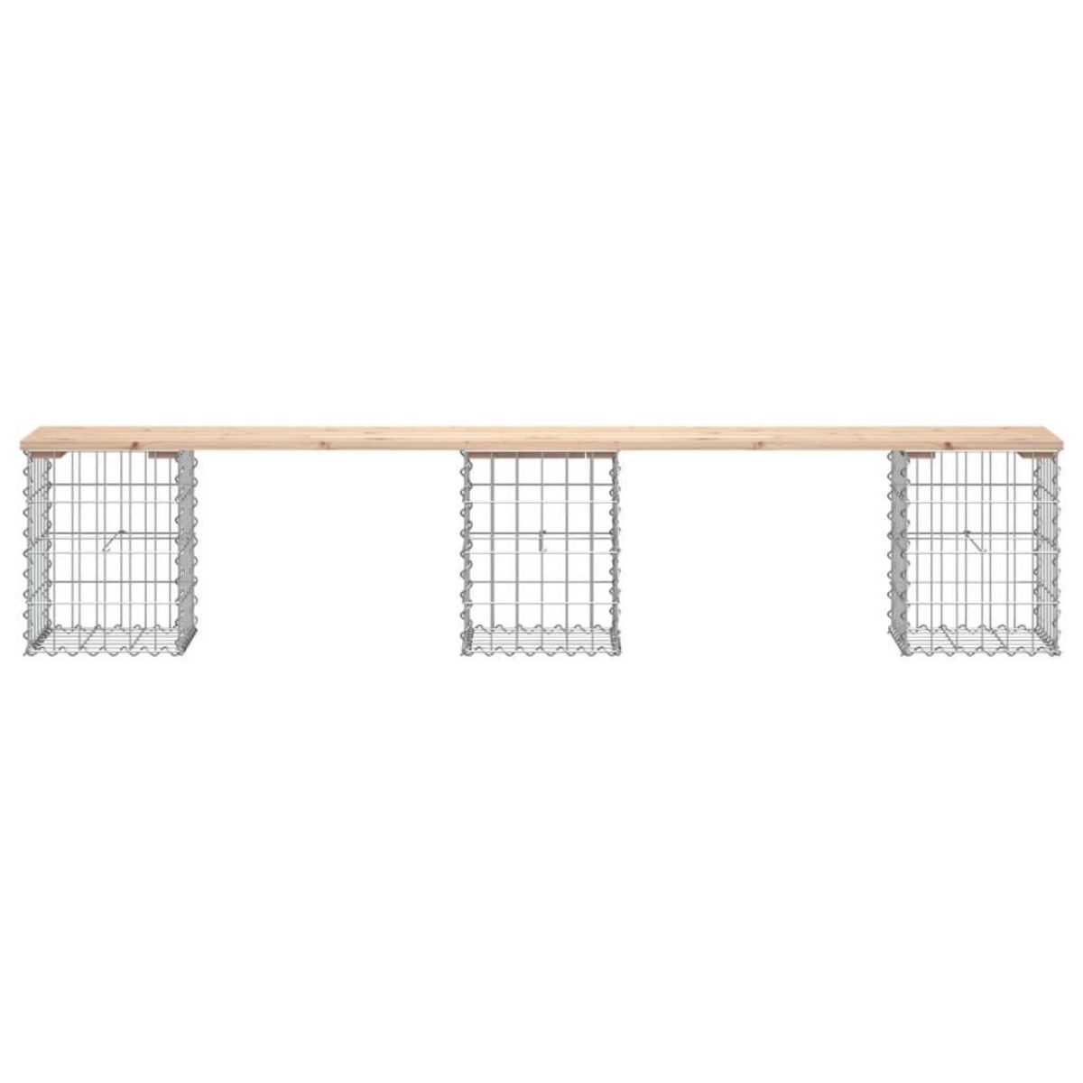 VIDAXL Banc de jardin design de gabion 203x31x42 cm bois massif de pin