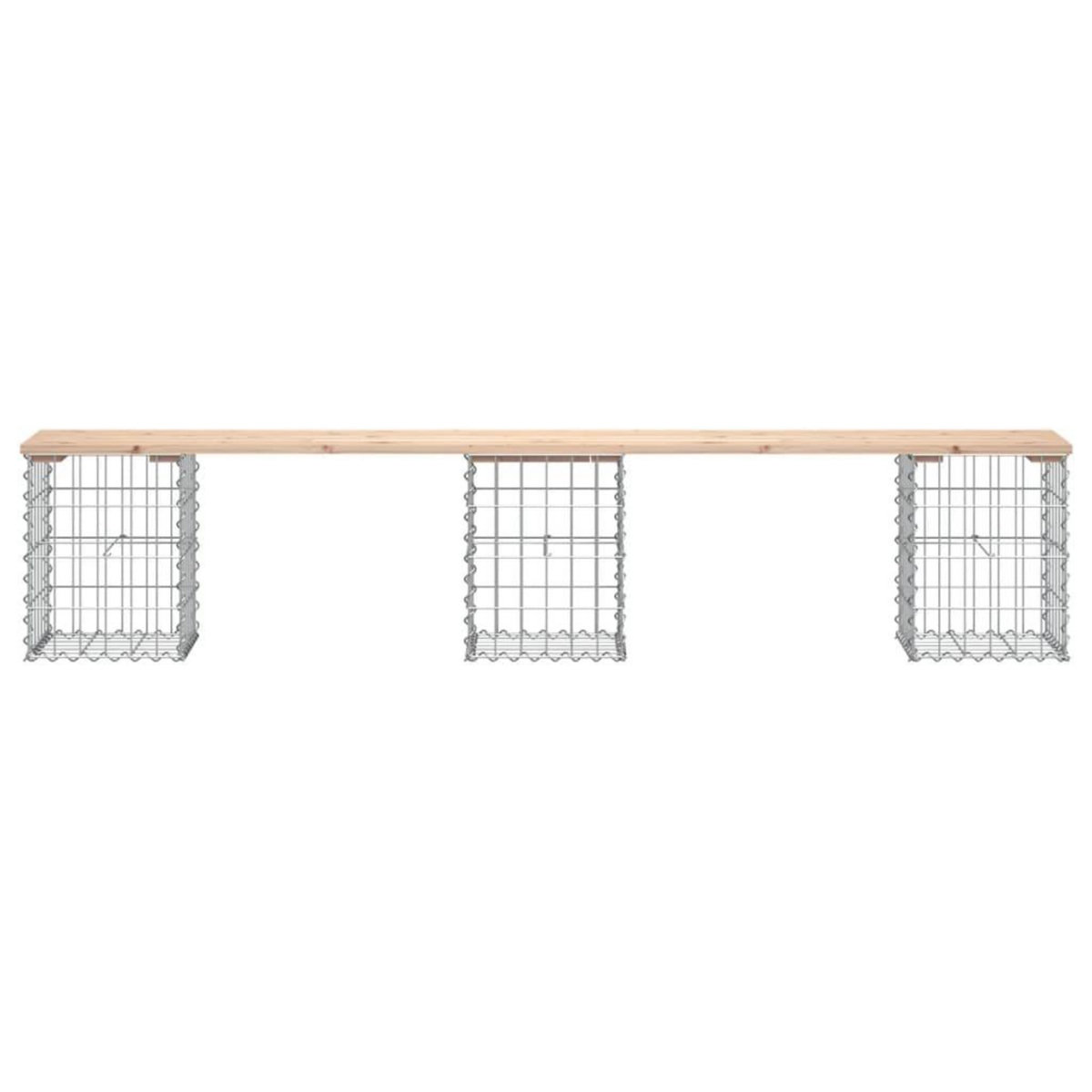 VIDAXL Banc de jardin design de gabion 203x31x42 cm bois massif de pin