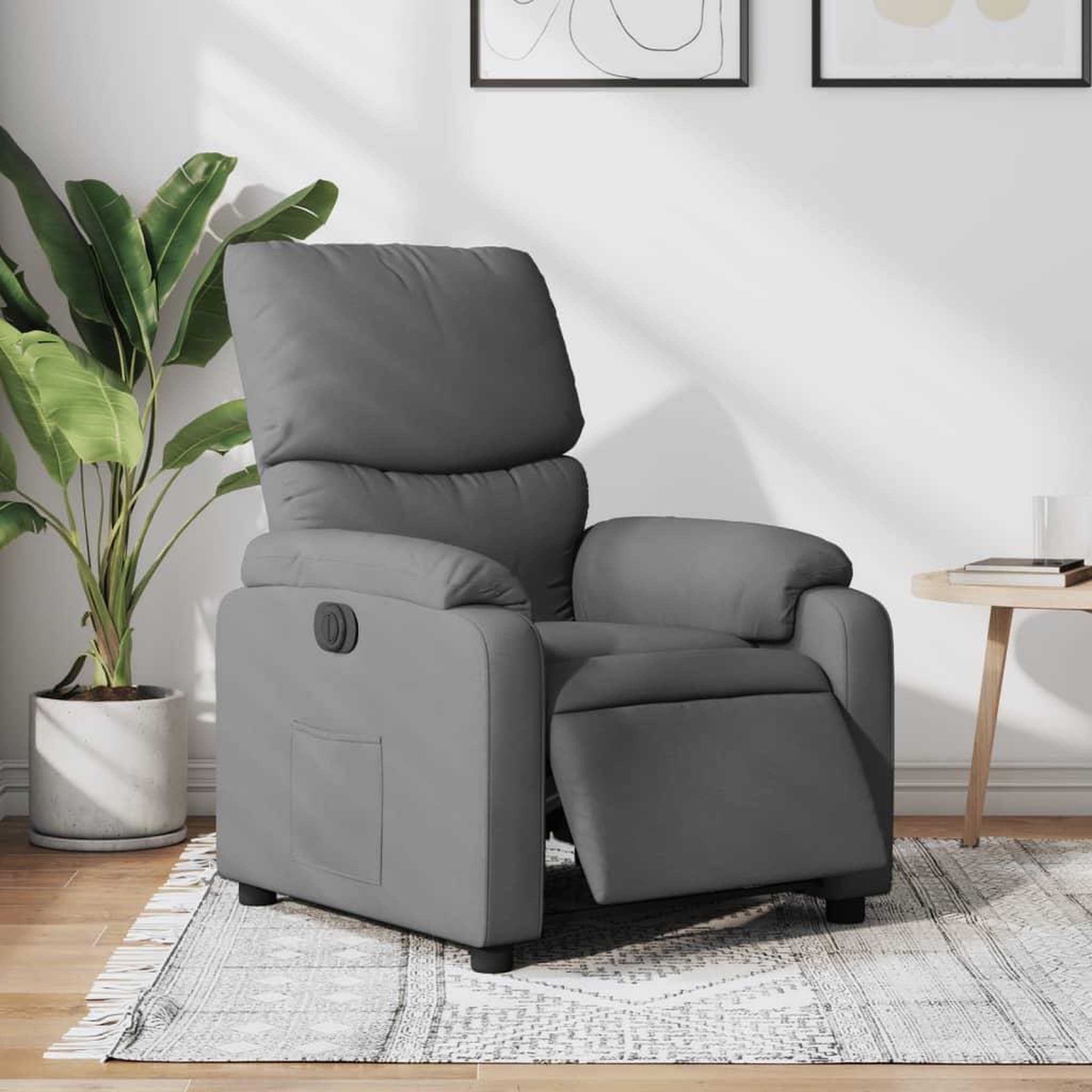 VIDAXL Fauteuil inclinable electrique Gris fonce Tissu