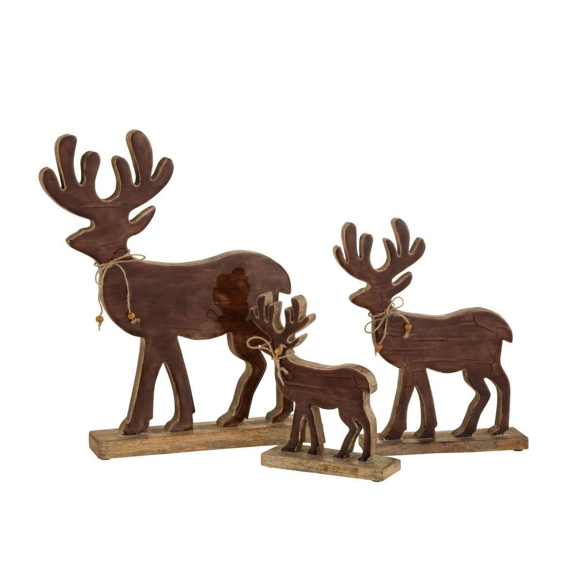 Voir la diapositive 2 : J-LINE Statuette déco renne  gabriel  30cm marron
