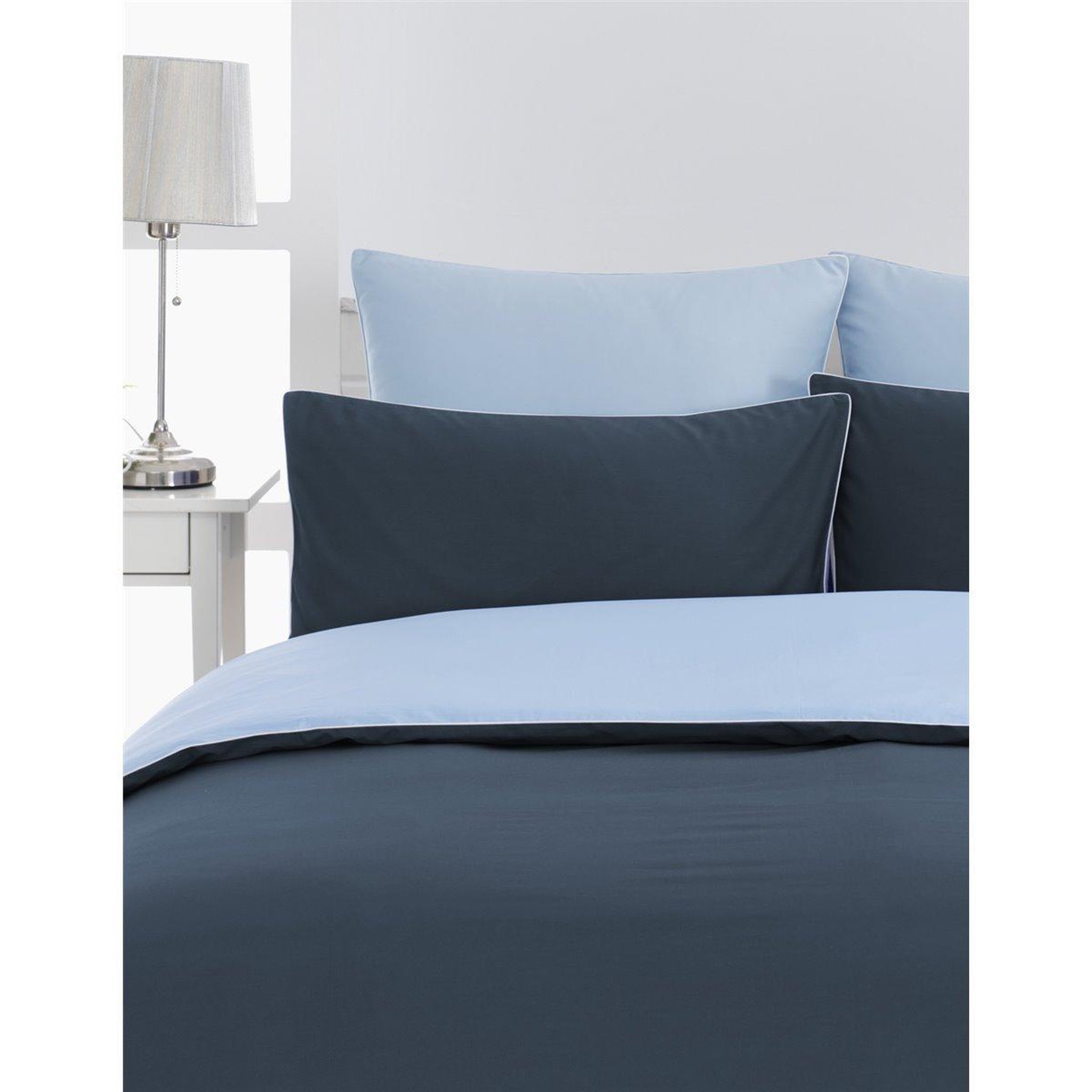 Voir la diapositive 3 : Sensei Maison Lot de 2 taies d'oreiller bicolores en percale coton DOZMARY