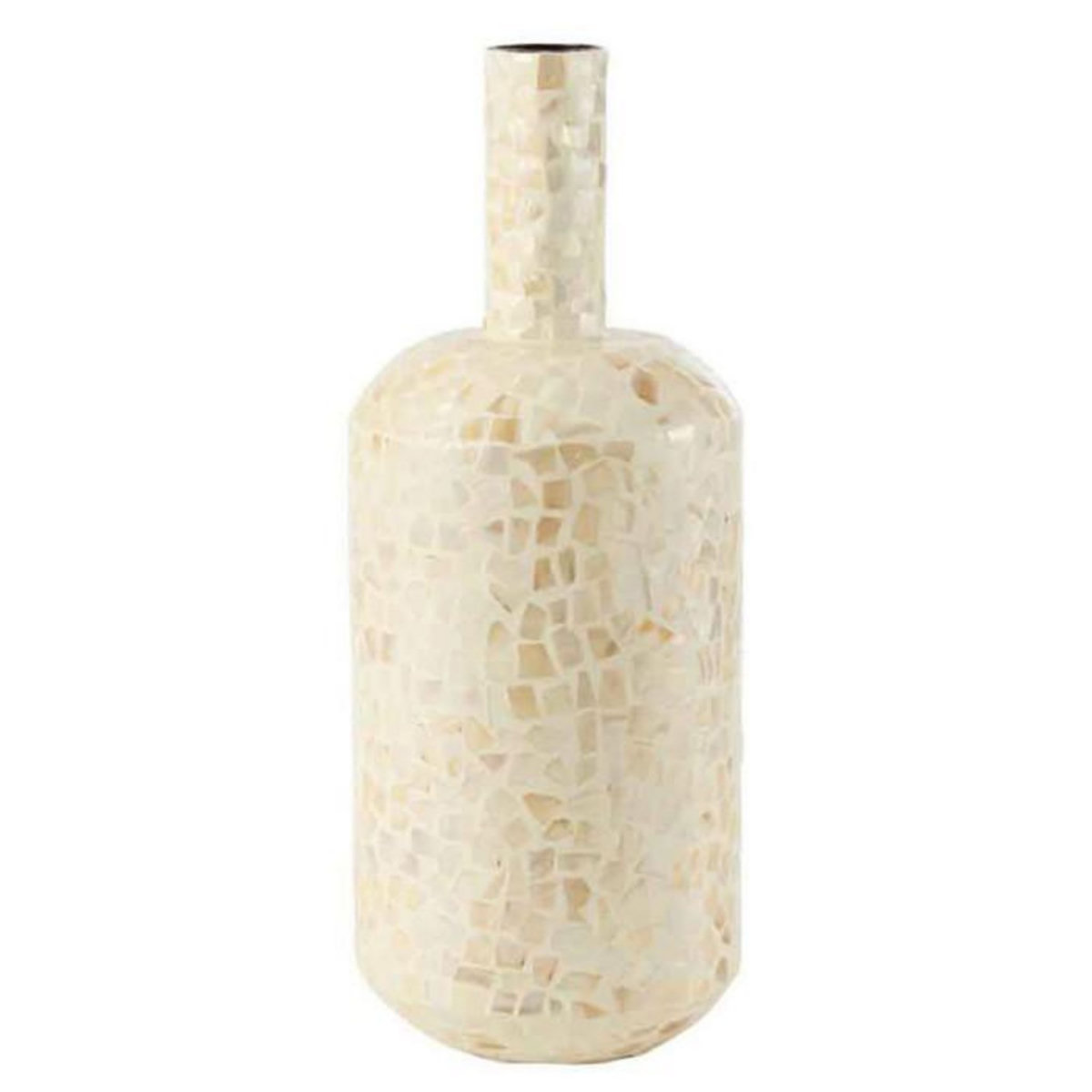 Paris Prix Vase Bouteille Motif Mosaïque  Nuye  54cm Ivoire