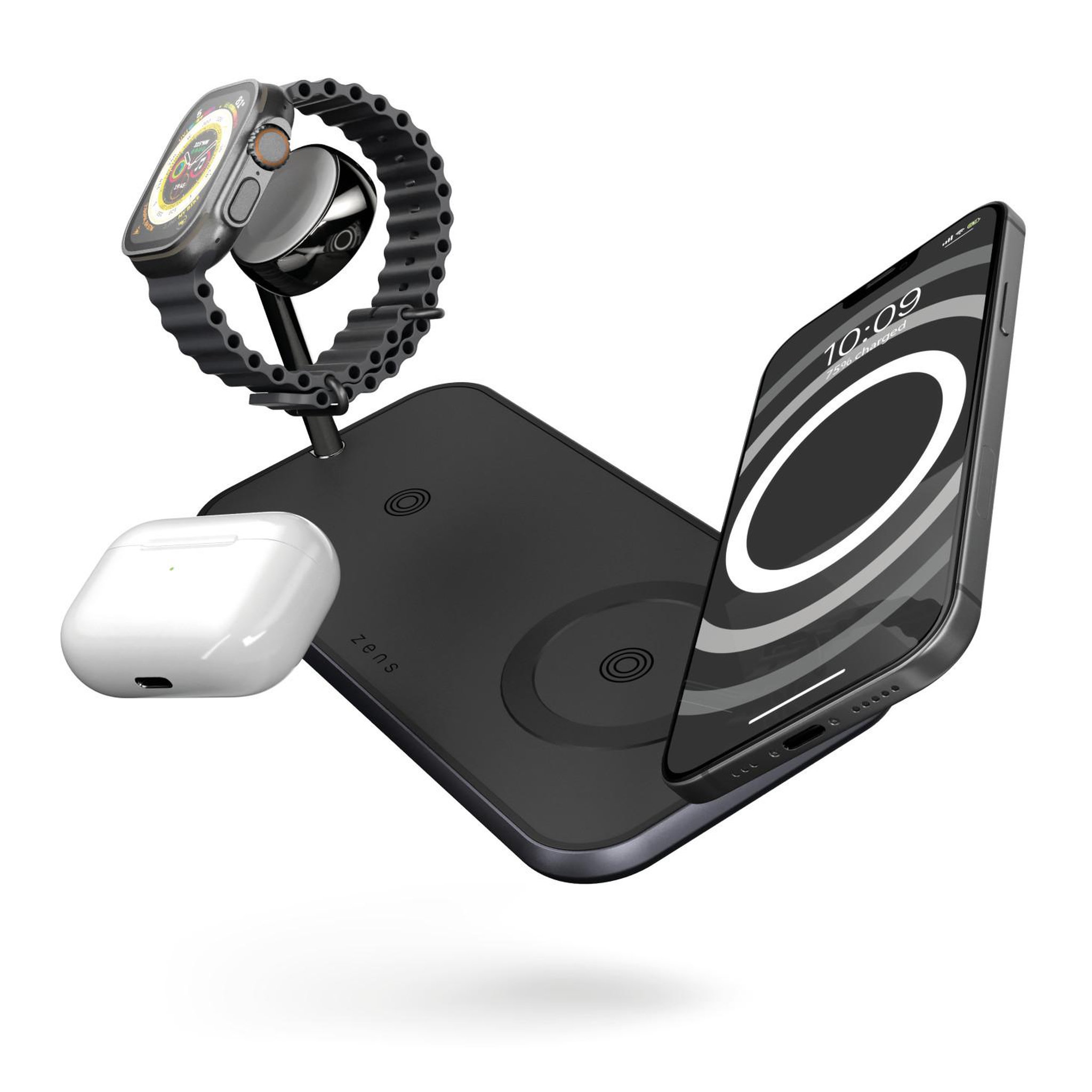 Voir la diapositive 3 : Otterbox Otterbox zens dual + watch wireless charger, noir