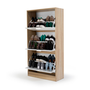 Voir la diapositive 4 : ID MARKET Meuble à chaussures 18 paires KLARK imitation hêtre 3 portes blanches