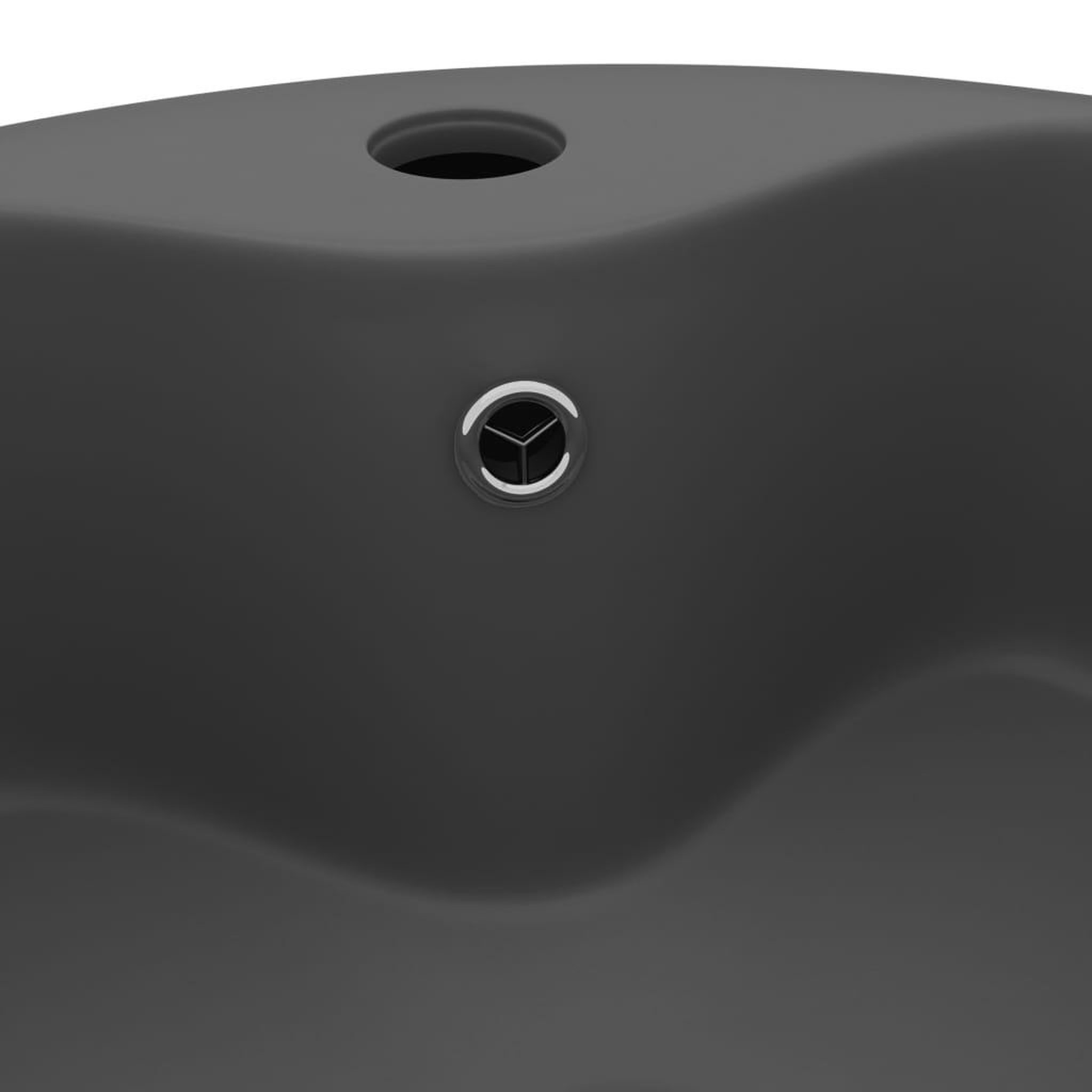 Voir la diapositive 5 : VIDAXL Lavabo de luxe avec trop-plein Gris fonce mat 36x13cm Ceramique