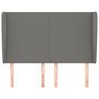 Voir la diapositive 3 : VIDAXL Tete de lit avec oreilles Gris fonce 147x23x118/128 cm Tissu