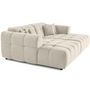 Voir la diapositive 2 : LISA DESIGN Ray - canapé droit 4 places avec double méridienne - assise profonde - en tissu texturé