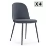 VS VENTA-STOCK Lot de 4 chaises Kana bleus, pieds en métal et assise rembourrée