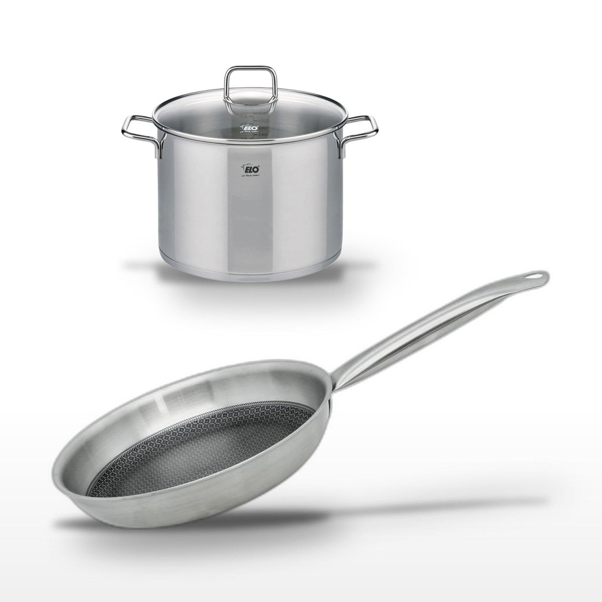ELO Lot Poêle 28cm et Faitout 26cm Elo Relief Solution