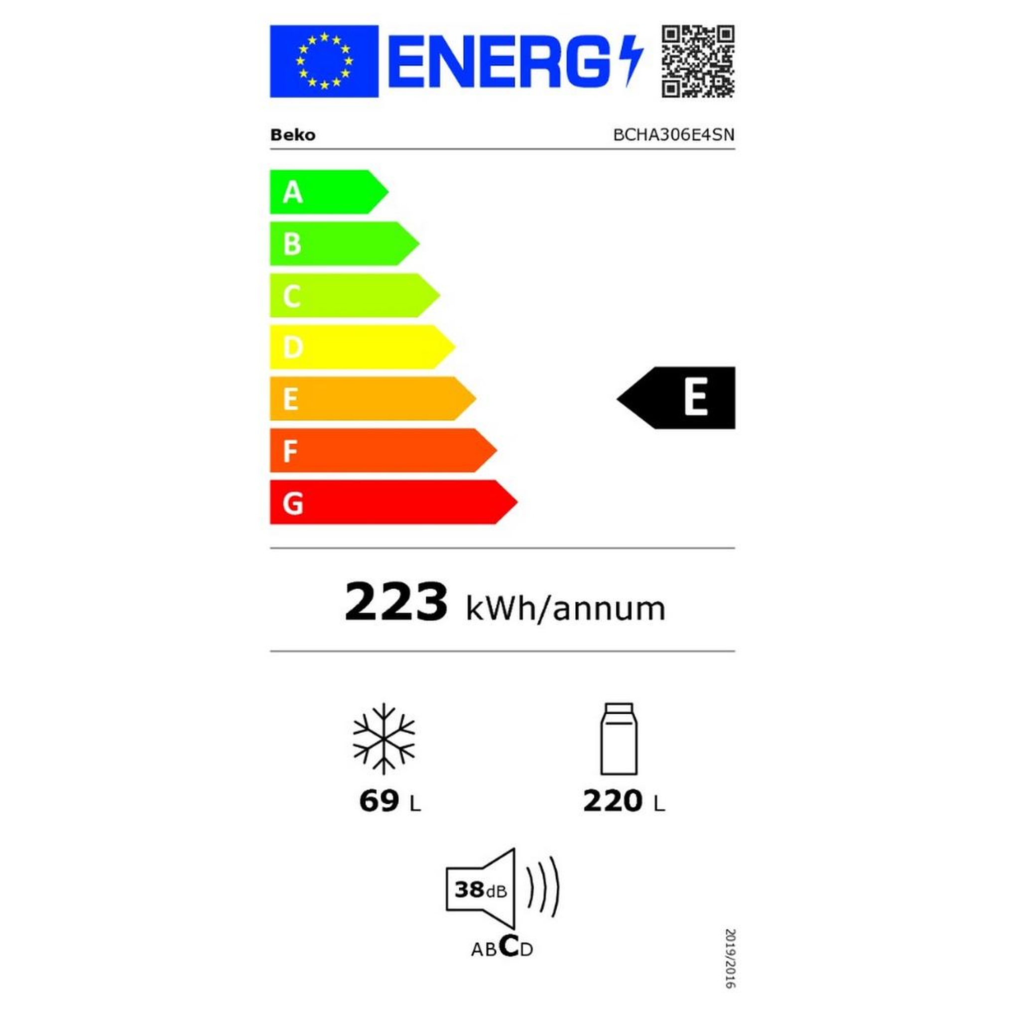 Voir la diapositive 2 : Beko Réfrigérateur combiné intégrable à glissière 289l - bcha306e4sn