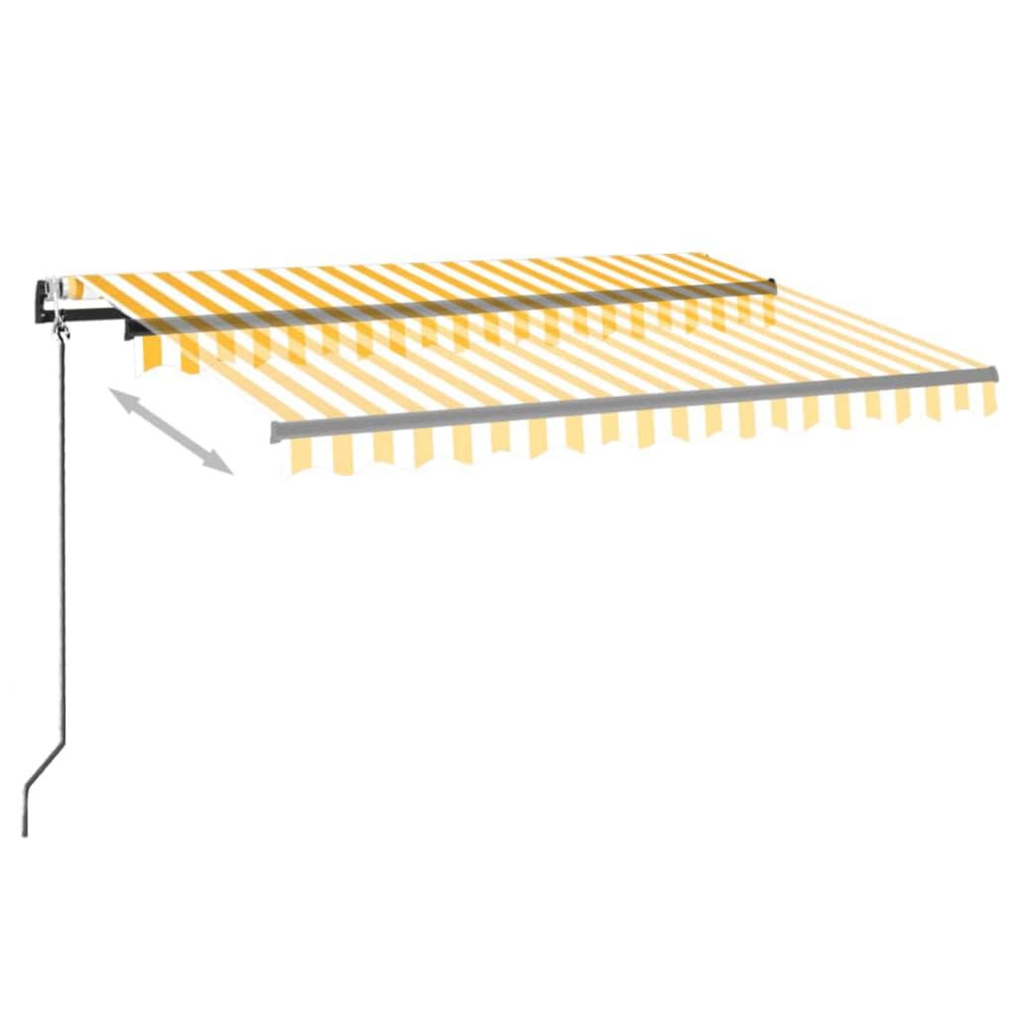 Voir la diapositive 3 : VIDAXL Auvent automatique capteur de vent/LED 350x250cm Jaune et blanc