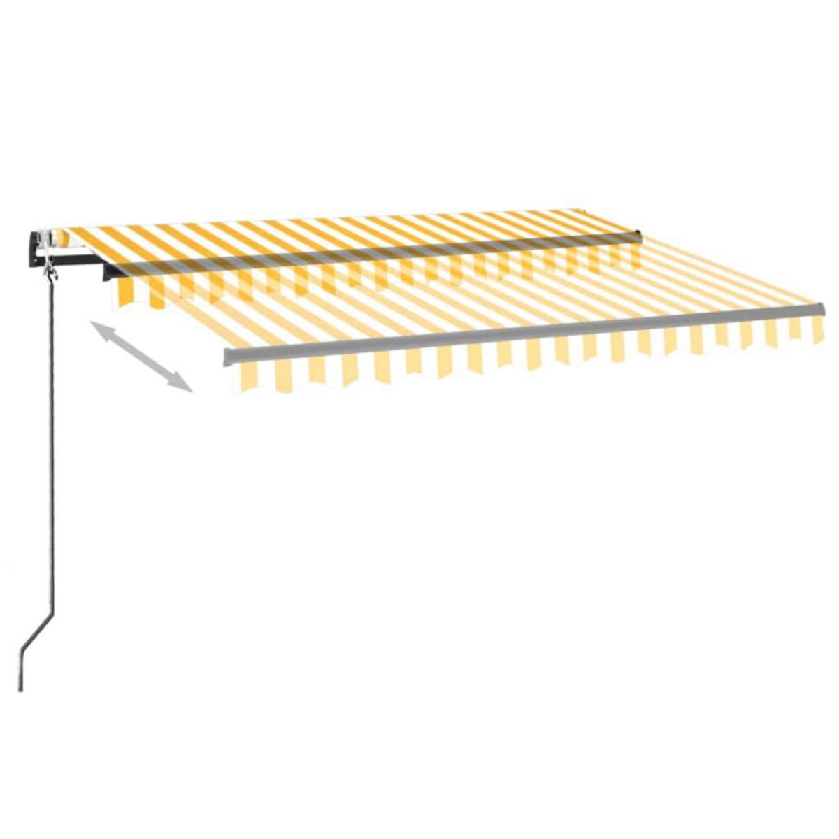 VIDAXL Auvent automatique capteur de vent/LED 350x250cm Jaune et blanc