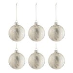 Paris Prix Lot de 6 Boules de Noël  Marbre  8cm Blanc