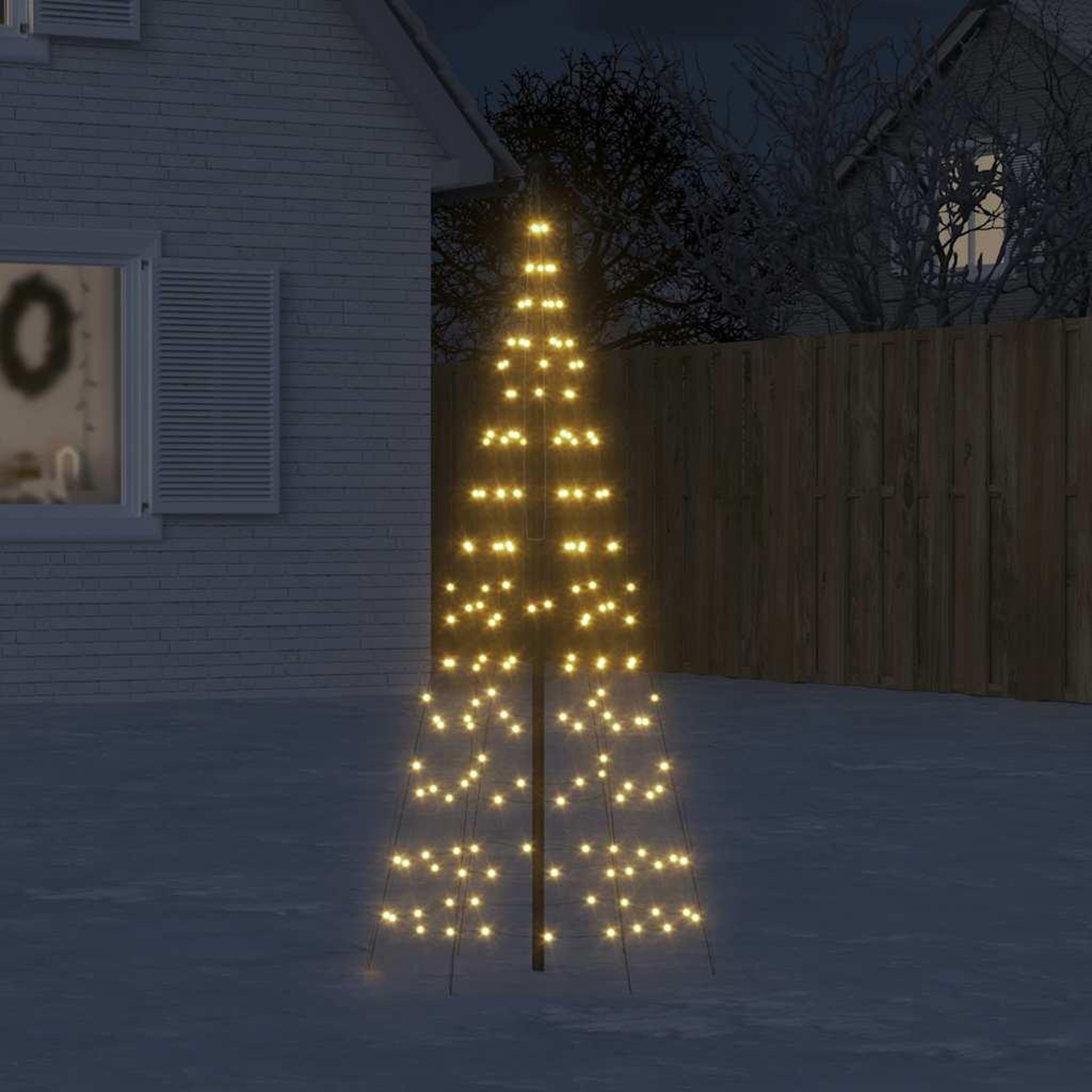 VIDAXL Sapin de Noël a LED sur mat de drapeau 200 LED blanc 180 cm