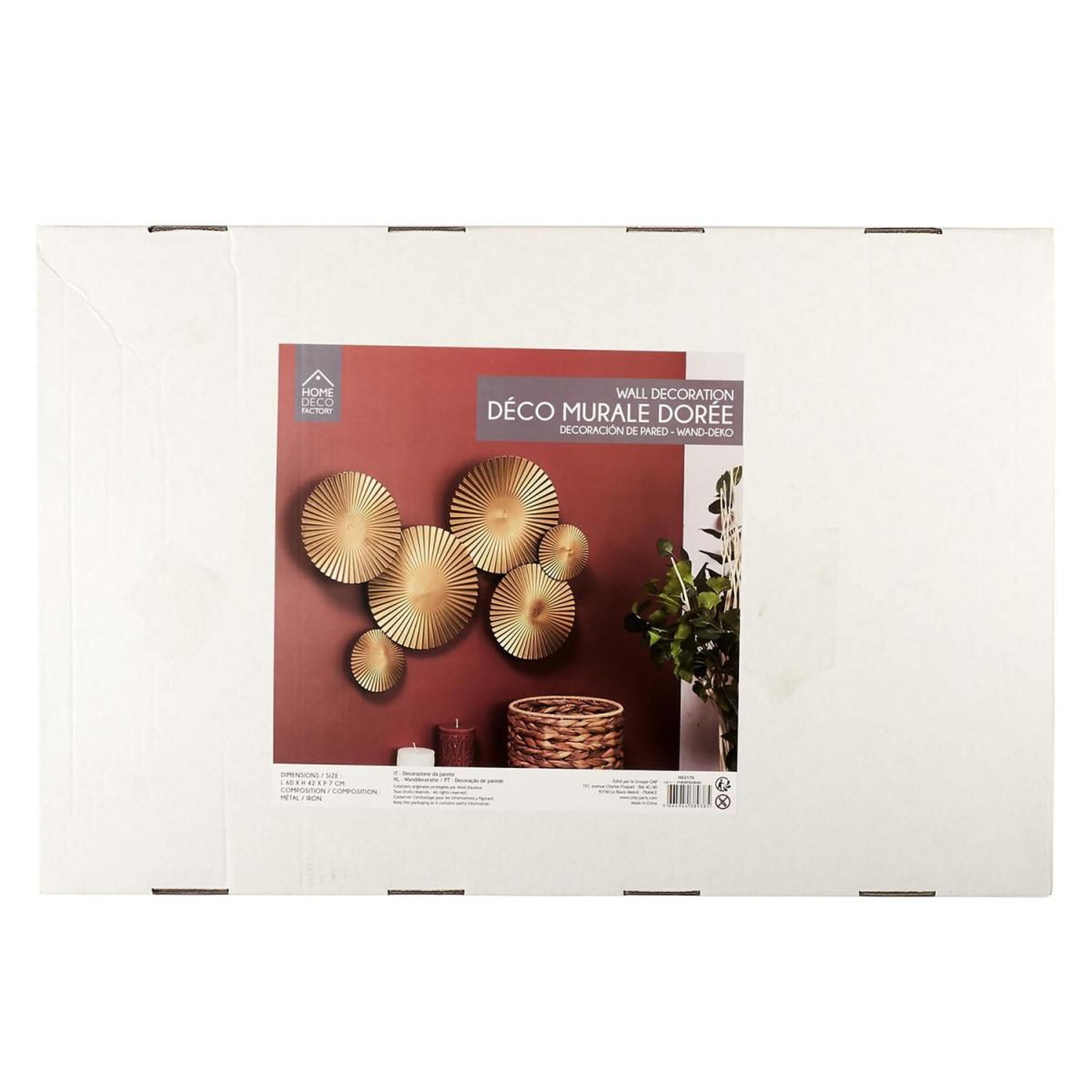 Voir la diapositive 4 : The Home Deco Factory Décoration Murale Design  Cercle  63cm Or