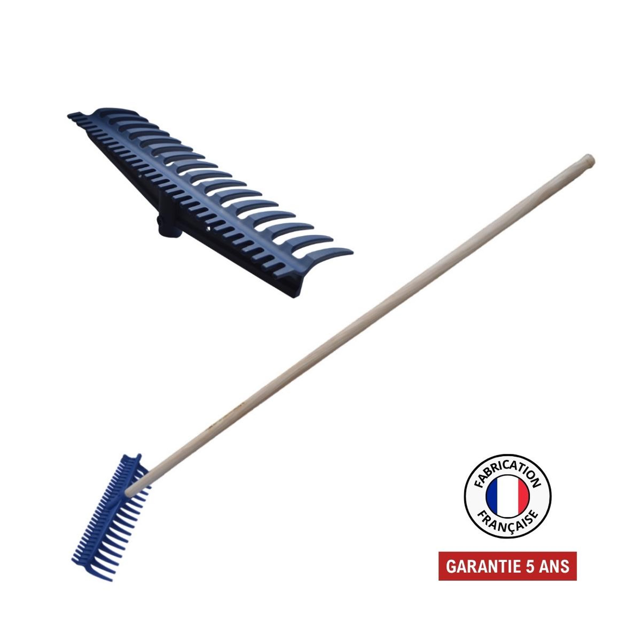 OUTILS PERRIN Râteau réversible 16/30 dents nylon renforcé fibre de verre - manche 150 cm pefc