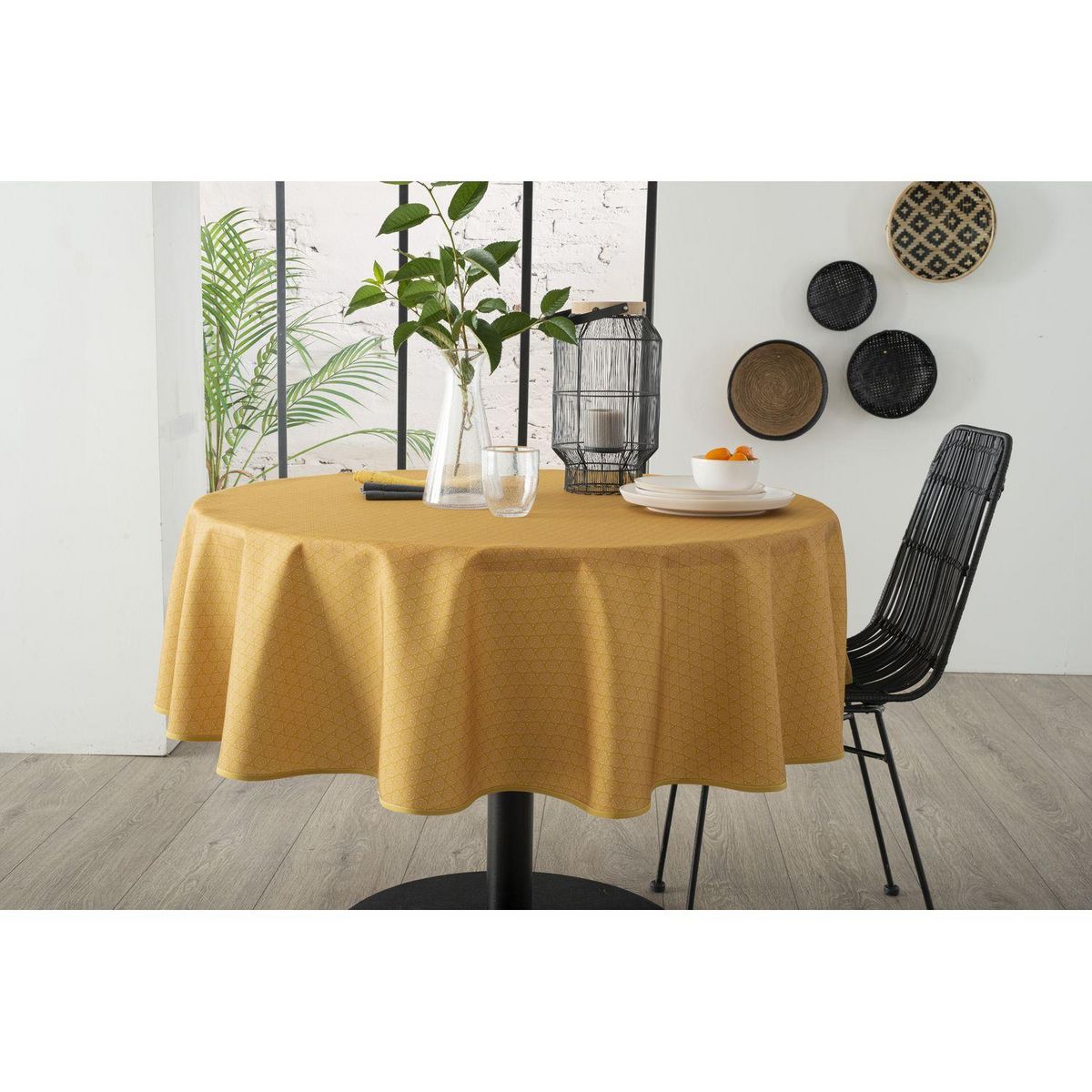 ATMOSPHERA Nappe ronde anti tache imprimé