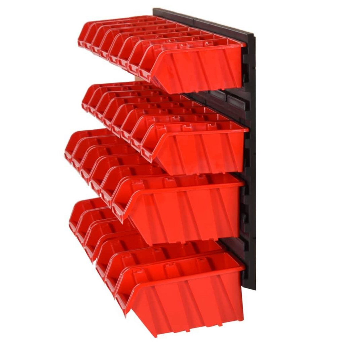 VIDAXL Ensemble d'etageres d'atelier 30 pcs Rouge et noir 77x39 cm PP
