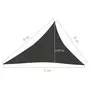 VIDAXL Voile d'ombrage 160 g/m^2 Anthracite 3x4x5 m PEHD