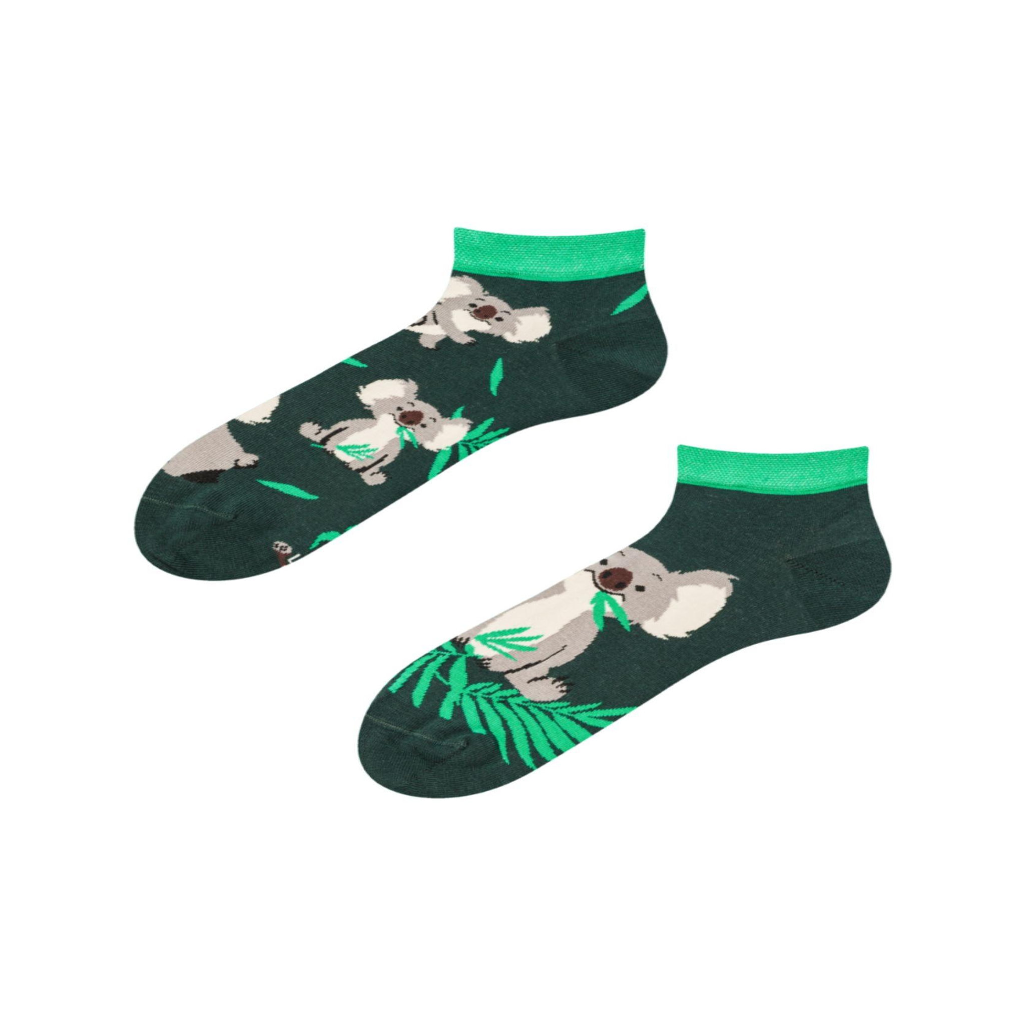 DEDOLES Socquettes koala & feuilles. Coloris disponibles : Vert