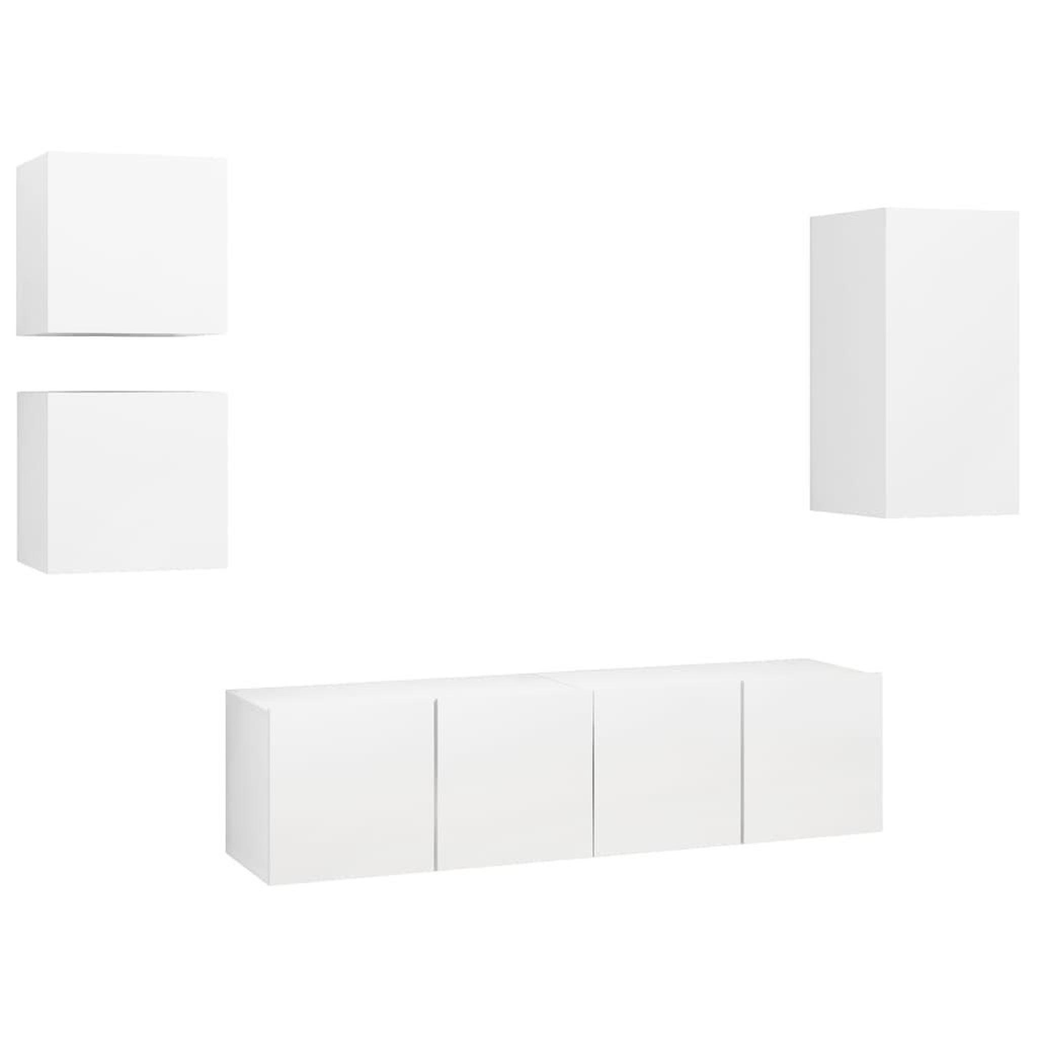 Voir la diapositive 2 : VIDAXL Ensemble de meubles TV 5 pcs Blanc Bois d'ingenierie