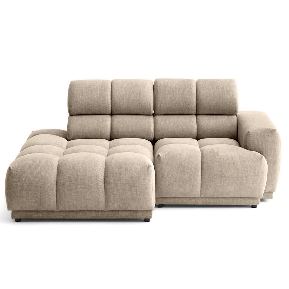 LISA DESIGN Matera - canapé d'angle gauche 4 places avec têtières réglables en tissu texturé