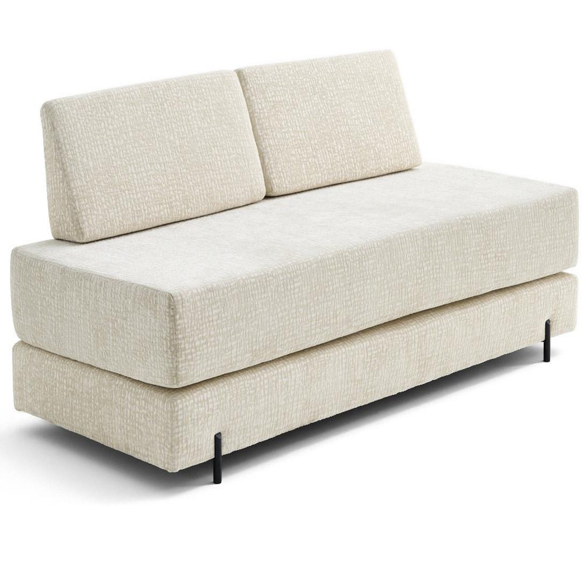 Voir la diapositive 5 : BEST MOBILIER Brescia - banquette 3 places convertible en tissu velours relief