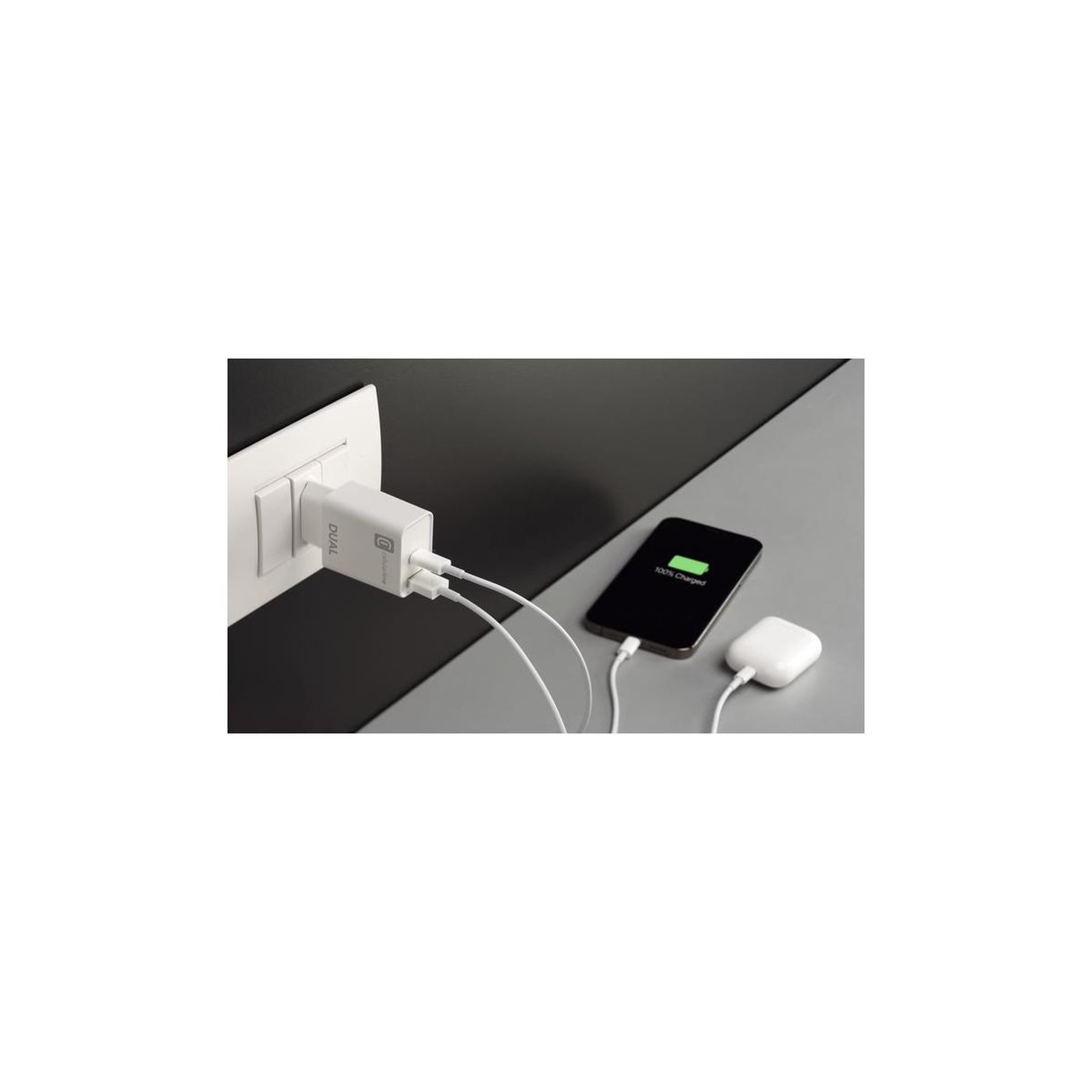 Voir la diapositive 3 : CELLULAR LINE Cellularline dual charger - iphone 8 or later