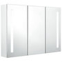 Voir la diapositive 2 : VIDAXL Armoire de salle de bain à miroir LED 89x14x62cm Blanc brillant