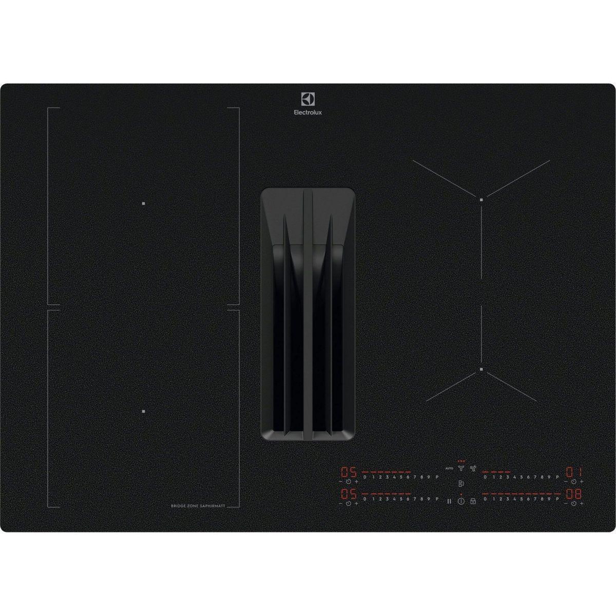 ELECTROLUX Plaque induction aspirante KCC73443CZ SaphirMatt - Hotte intégrée et Anti-rayures