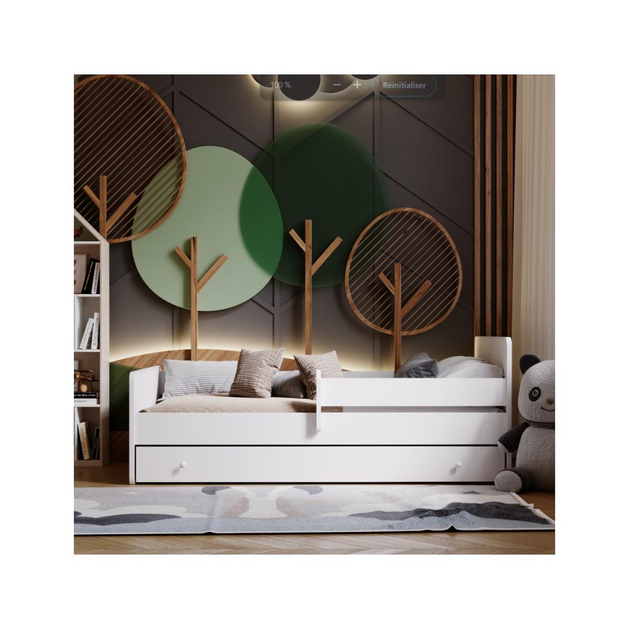 Voir la diapositive 3 : KOBI Lit enfant Max 140x70 et tiroir