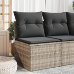 VIDAXL Chaise de jardin sans accoudoirs avec coussins gris clair rotin