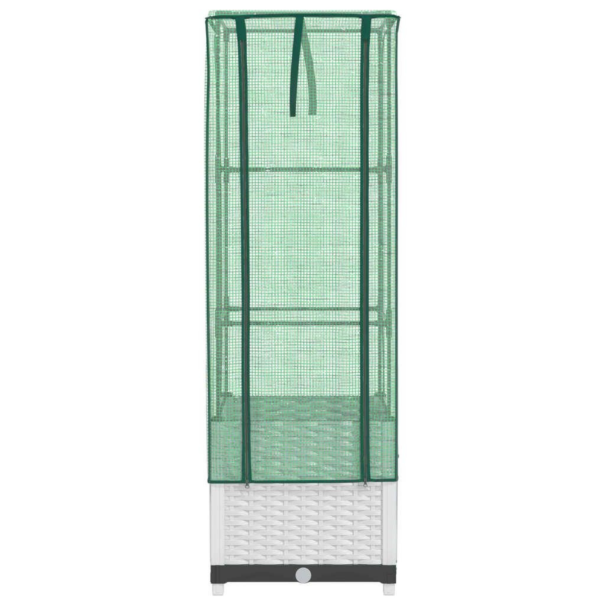 Voir la diapositive 4 : VIDAXL Jardiniere surelevee avec housse aspect rotin 40x40x139 cm