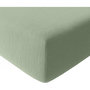 Voir la diapositive 1 : BATON ROUGE Drap housse 100% gaze de coton lavé vert givrée