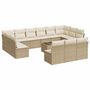 Voir la diapositive 2 : VIDAXL Salon de jardin avec coussins 14 pcs beige resine tressee