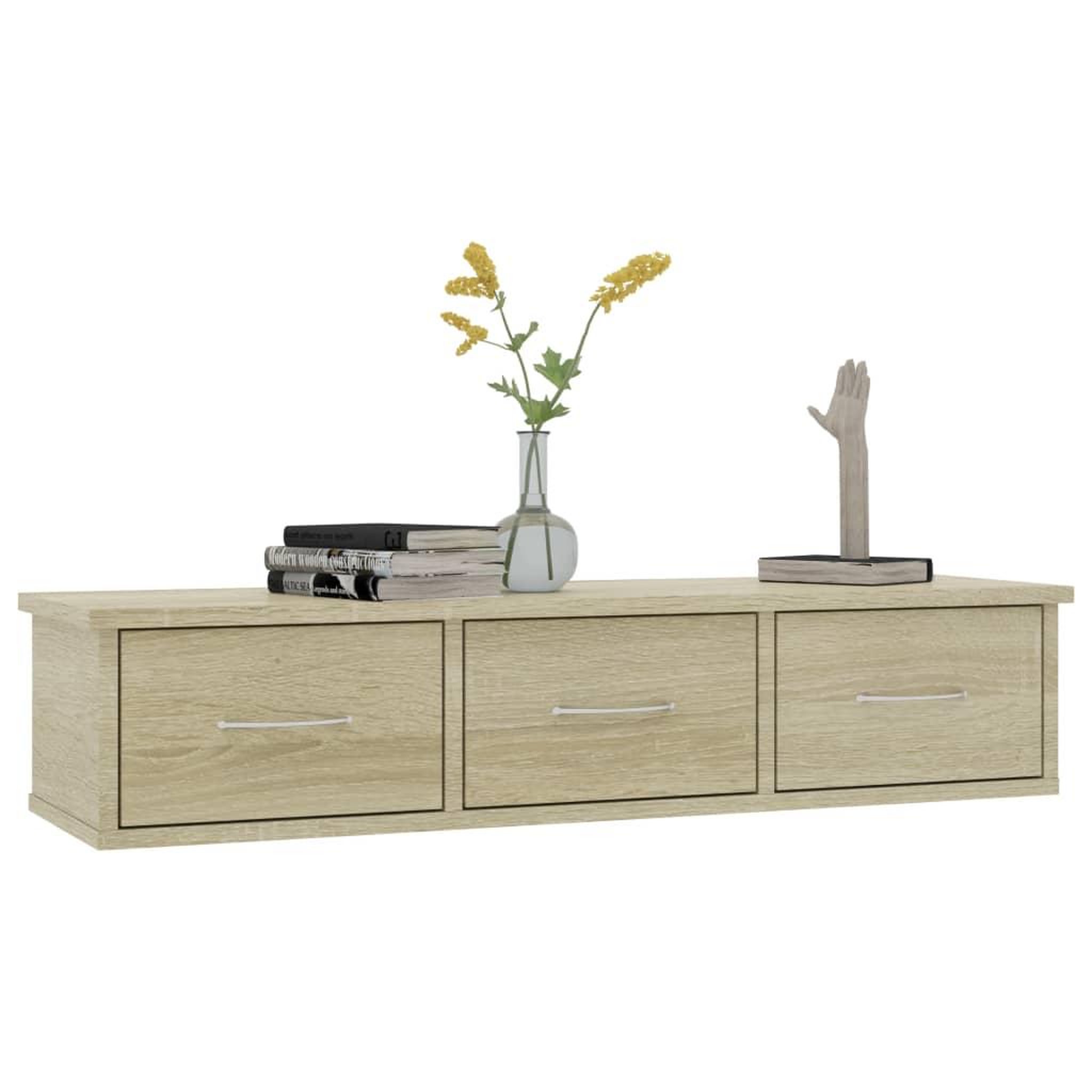Voir la diapositive 3 : VIDAXL Etagere murale avec tiroirs Chene sonoma bois d'ingenierie