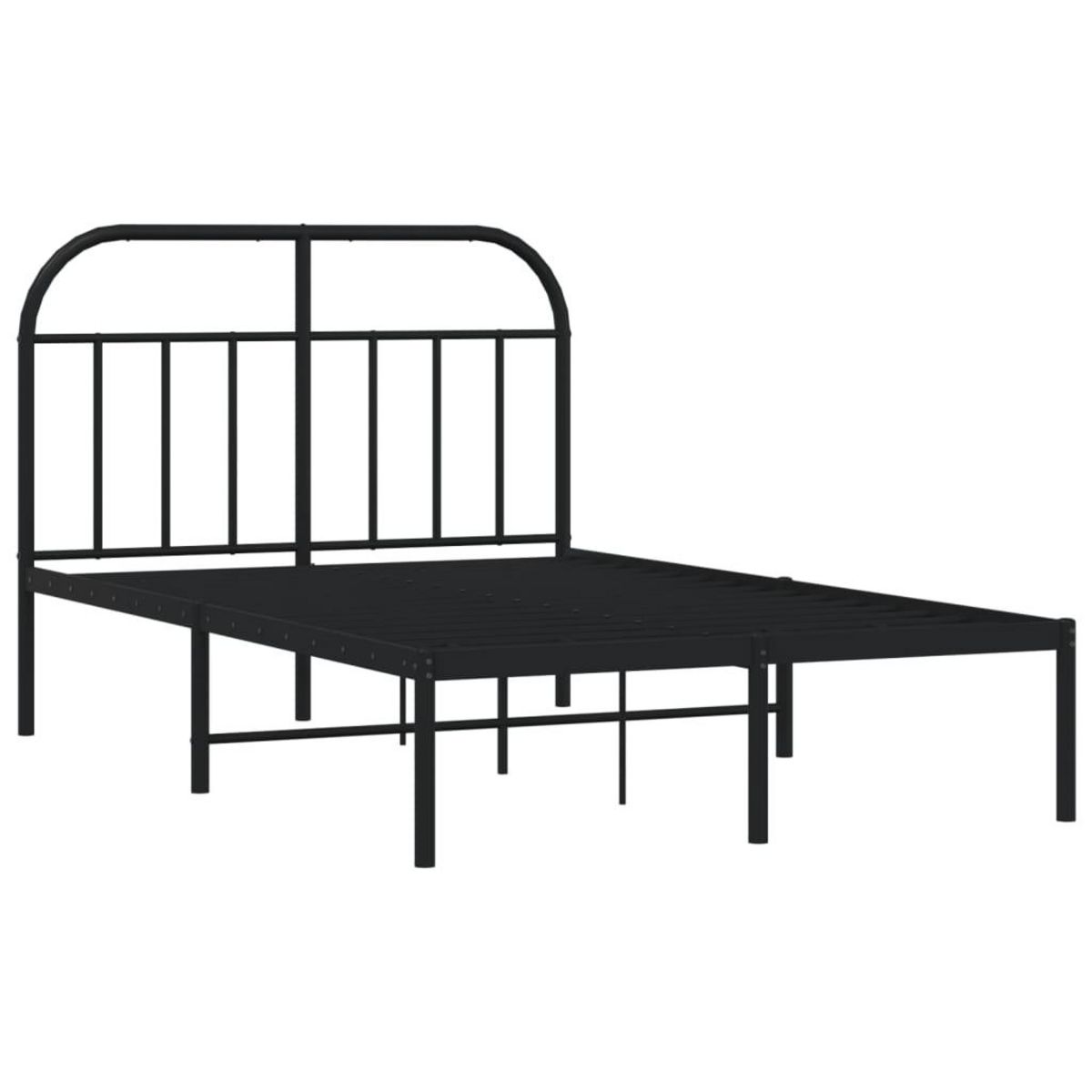 VIDAXL Cadre de lit metal sans matelas avec tete de lit noir 120x190cm
