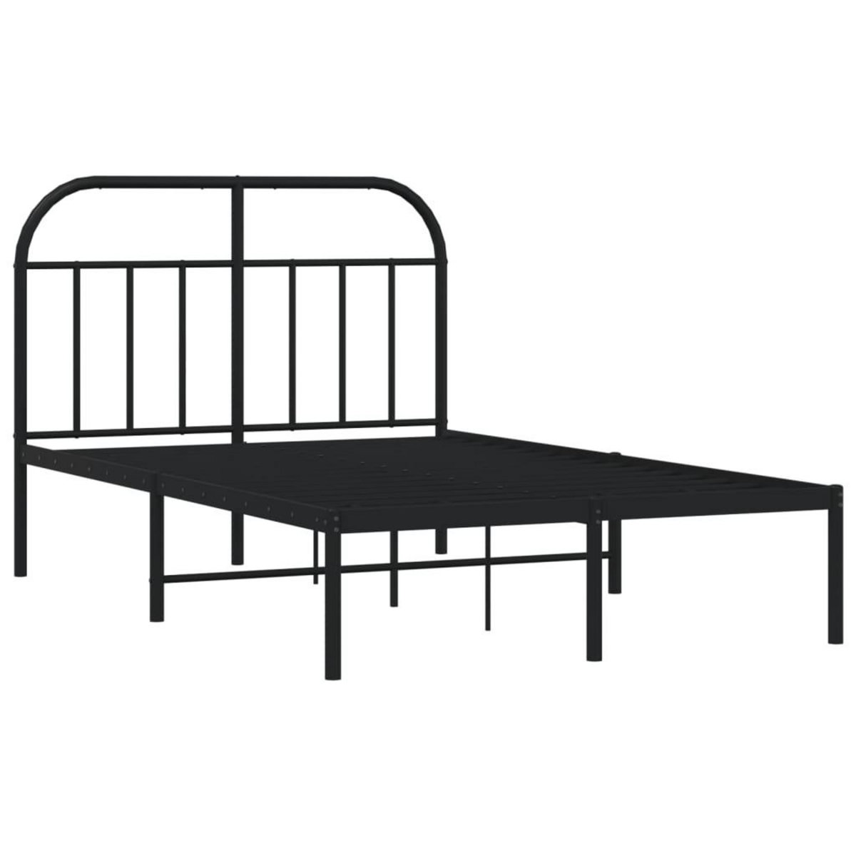 VIDAXL Cadre de lit metal sans matelas avec tete de lit noir 120x190cm