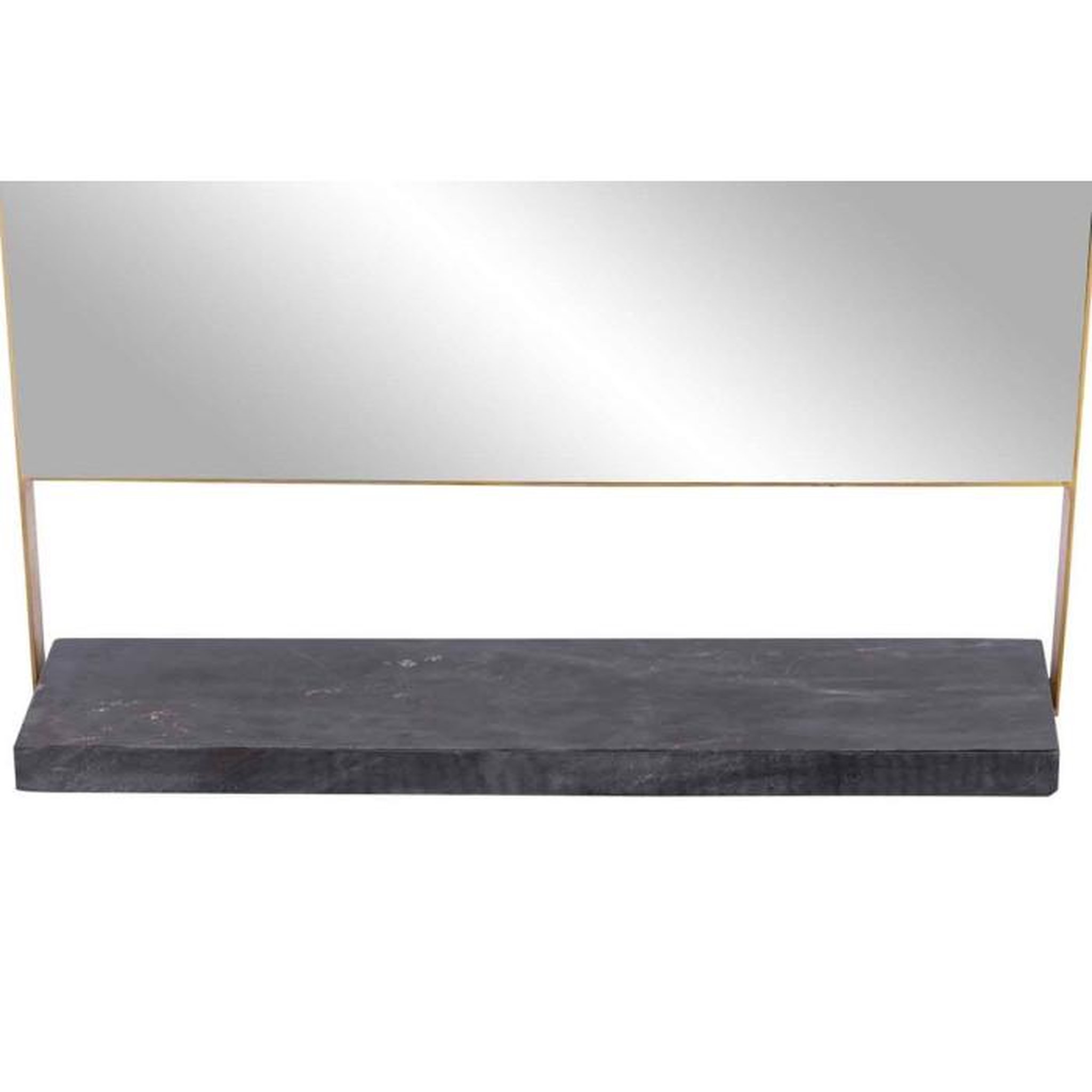 Voir la diapositive 2 : Paris Prix Miroir Mural & Étagère Design  Doha  69cm Noir