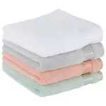 ACTUEL Serviette invité unie en coton qualité Zéro twist 450g/m² . Coloris disponibles : Blanc, Rose, Gris, Vert