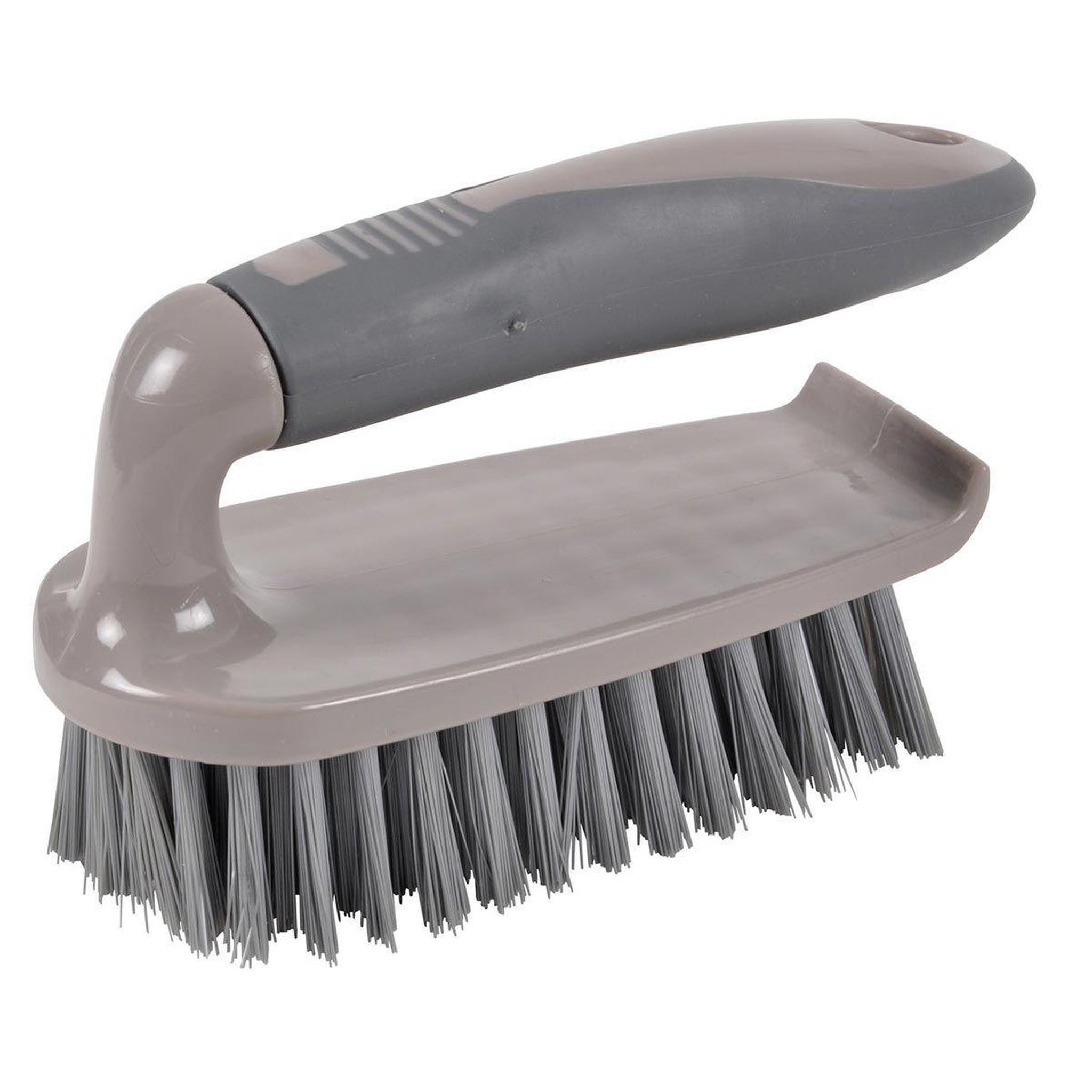 HOMEA Brosse à récurer  poignée  15cm anthracite & taupe