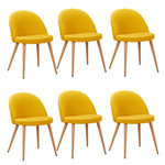 Paris Prix Lot de 6 Chaises Scandinaves Tissu  Morro  78cm Jaune