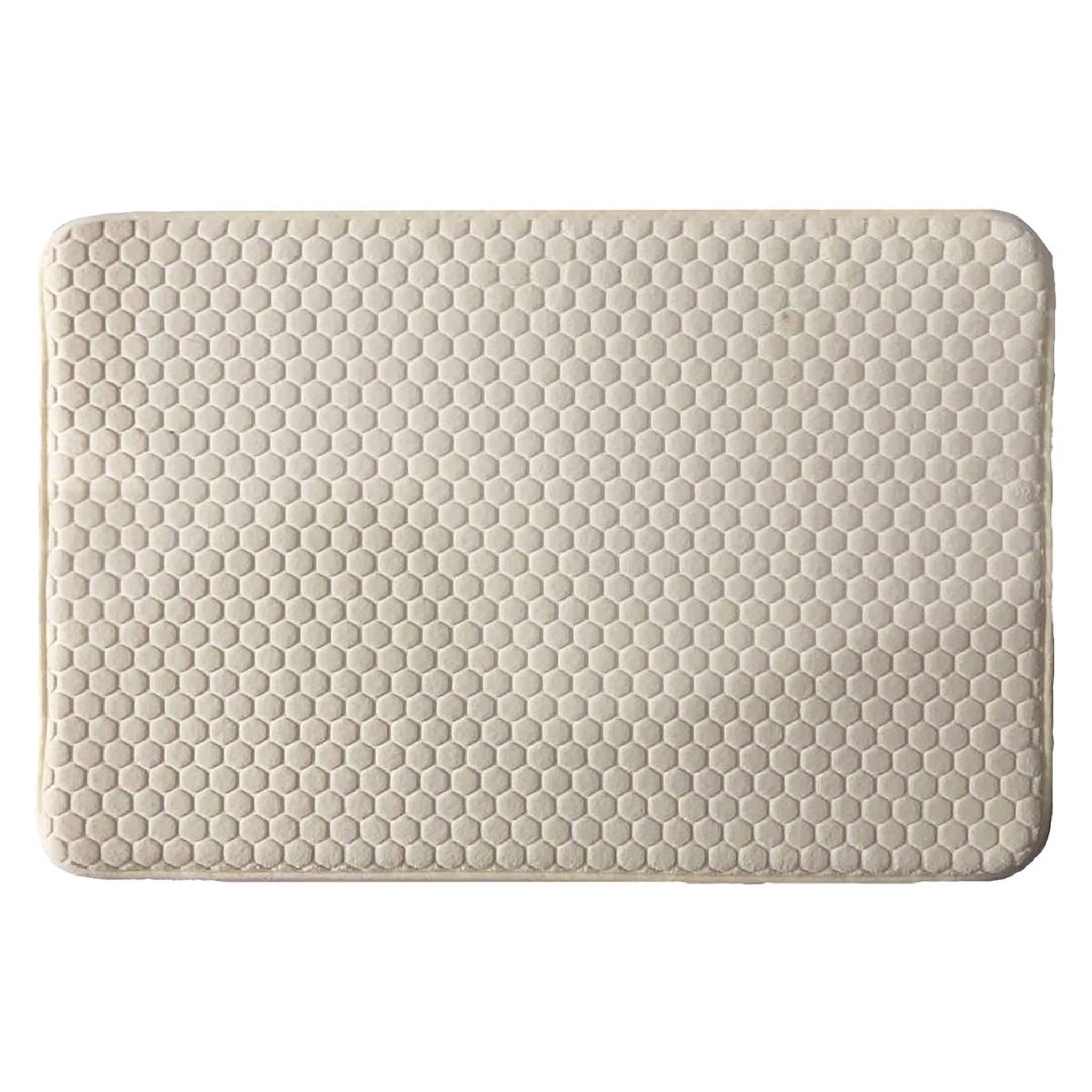 GUY LEVASSEUR Tapis de bain mémoire de forme - alvéole nid d'abeille 50x80cm. Coloris disponibles : Marron, Beige, Gris