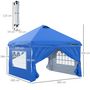 Voir la diapositive 3 : OUTSUNNY Tonnelle barnum pliant pop-up 3L x 3l x 2,84H m 4 parois latérales amovibles 2 fenêtres + sac de transport métal Oxford bleu