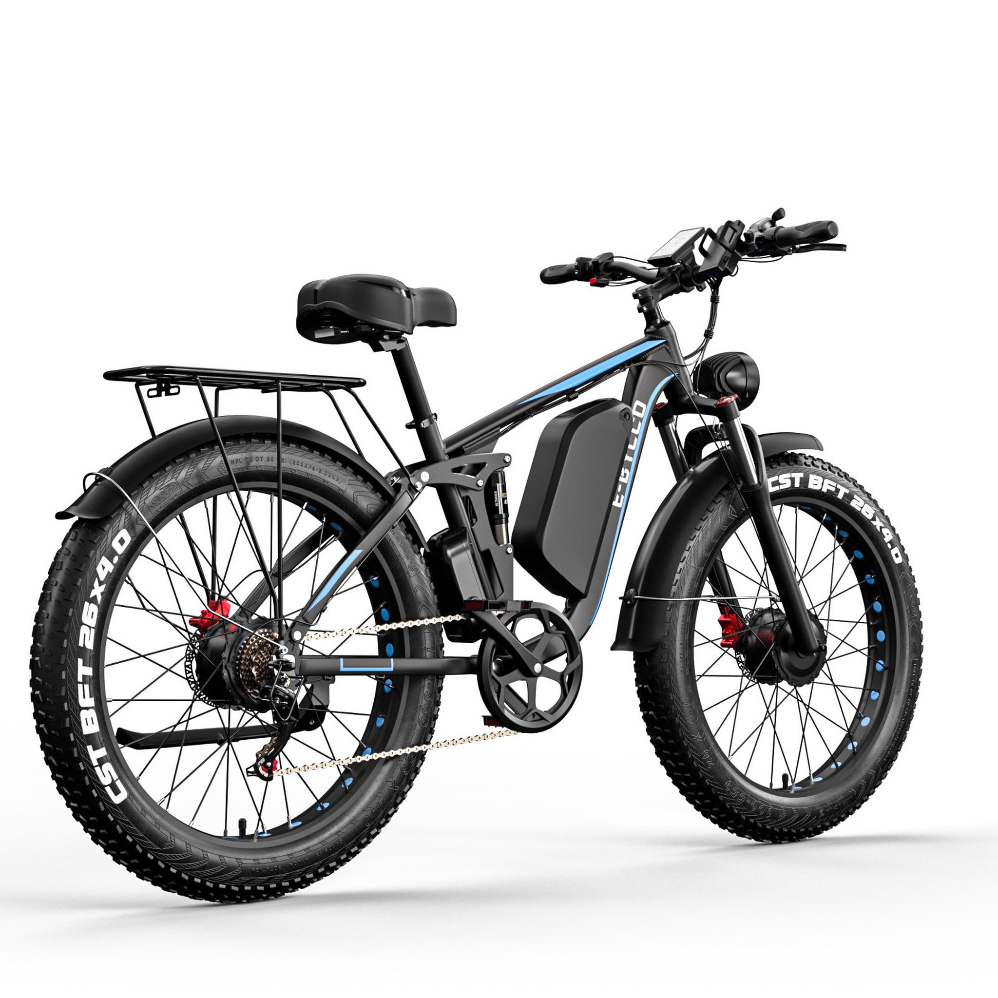 Voir la diapositive 4 : E.BYCCO VTT électrique E·BYCCO EB7PRO, double moteur, 52 V 23 Ah