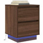 Voir la diapositive 1 : VIDAXL Table de chevet avec lumieres LED chene marron 38x34x50 cm