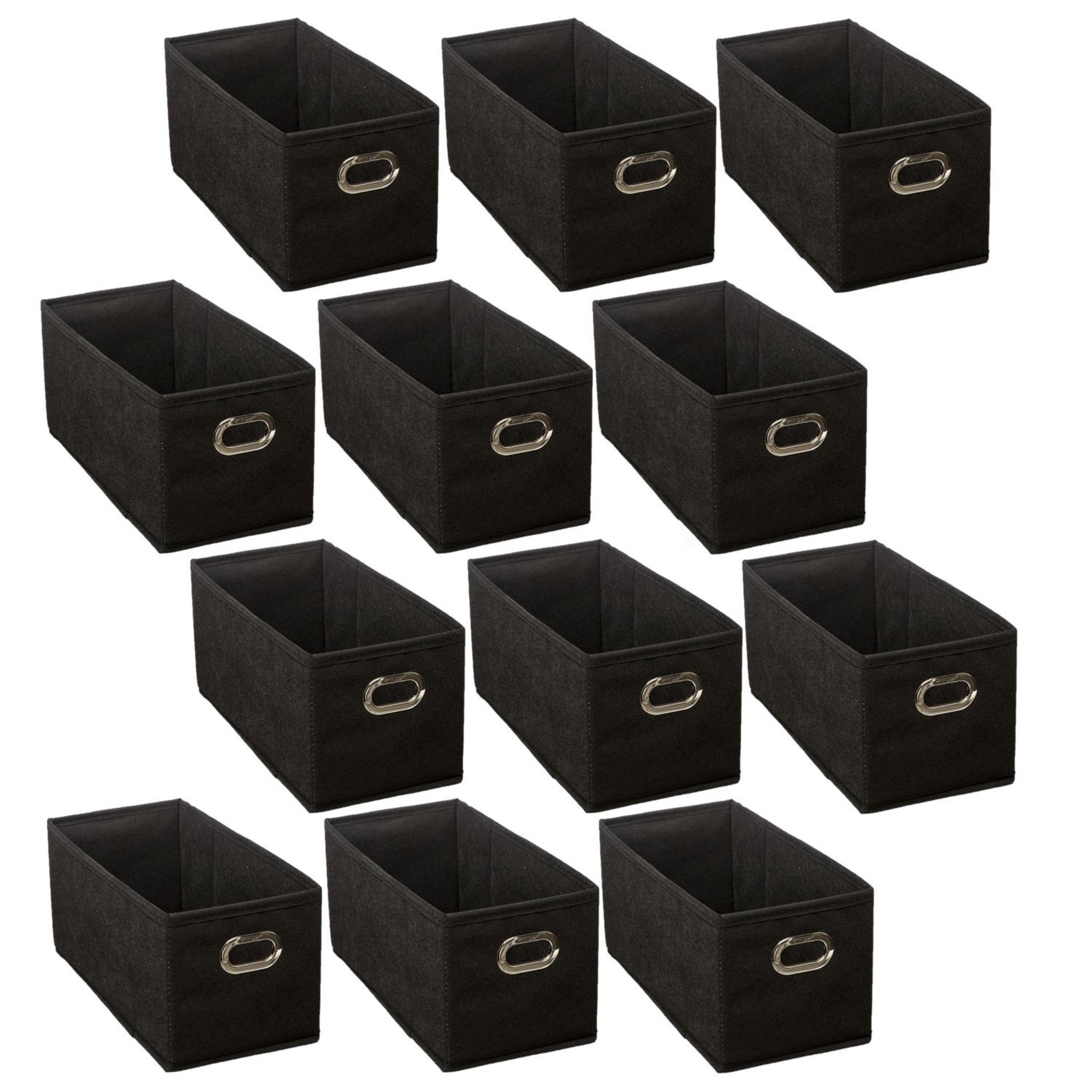 Voir la diapositive 1 : TOILINUX Lot de 12 paniers de rangement en tissu avec poignée mix'n modul
